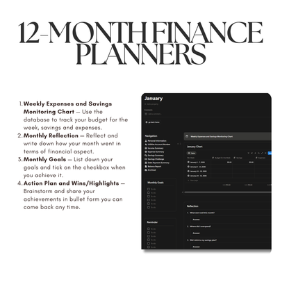 2026 Finance Planner Notion Template | Minimal Budget Tracker | Income, Savings & Debt Dashboard