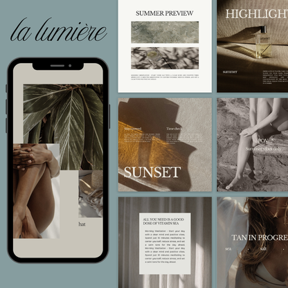 Lumière Social Media Template Kit | 50 Canva Templates for Luxury Brands