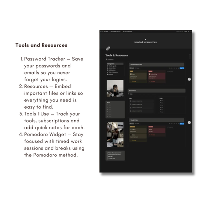 Social Media Planner Notion Template | Dark Minimal | Content Calendar & Tracker for Creators