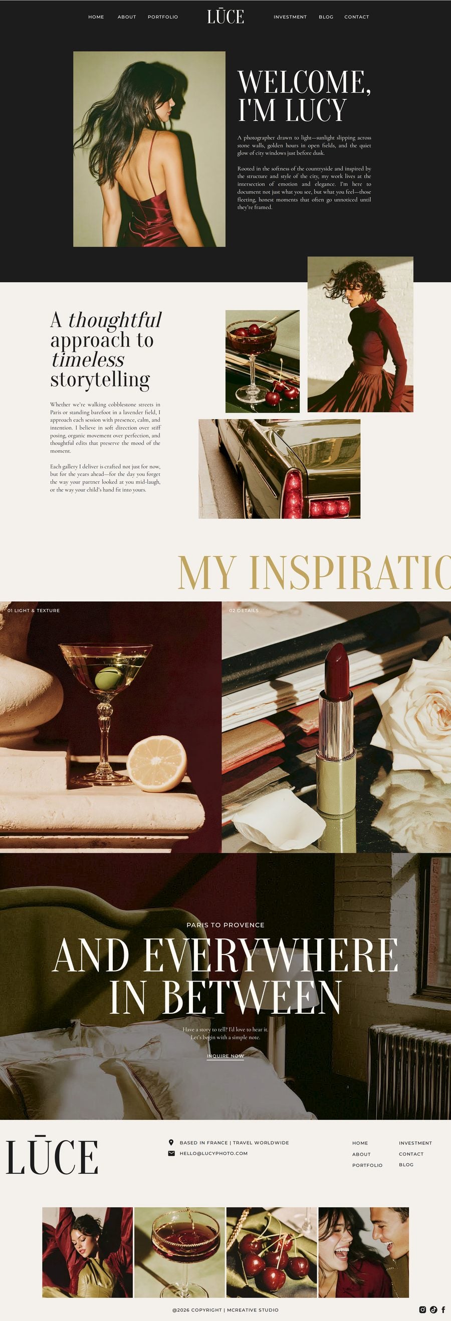 Lūce — Showit Website Template