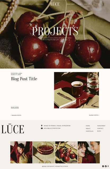 Lūce — Showit Website Template