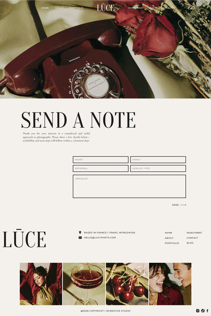 Lūce — Showit Website Template
