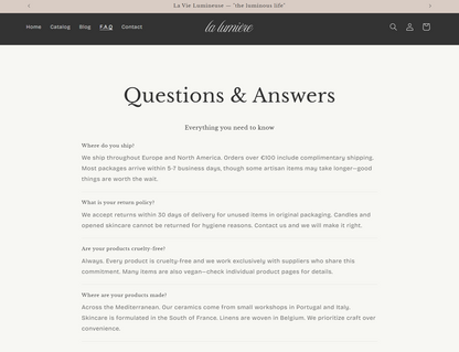 Lumière — Luxury Shopify Theme + Brand Kit