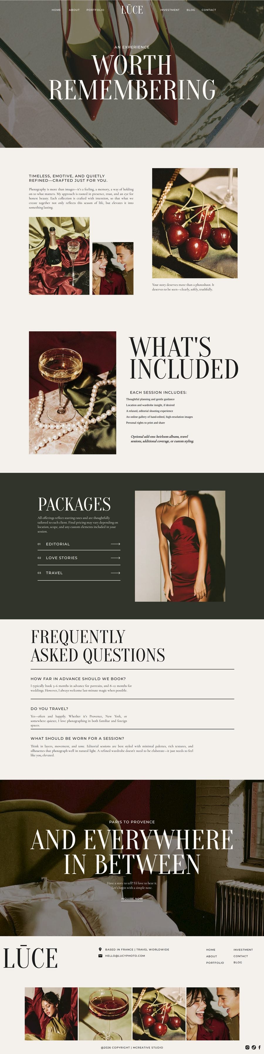 Lūce — Showit Website Template