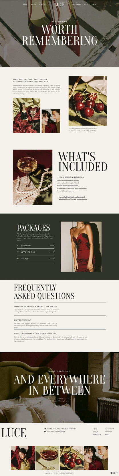 Lūce — Showit Website Template