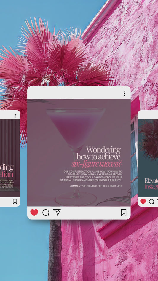 55 Pink Instagram Canva Templates | Aesthetic Social Media Bundle for Creators & Business Owners
